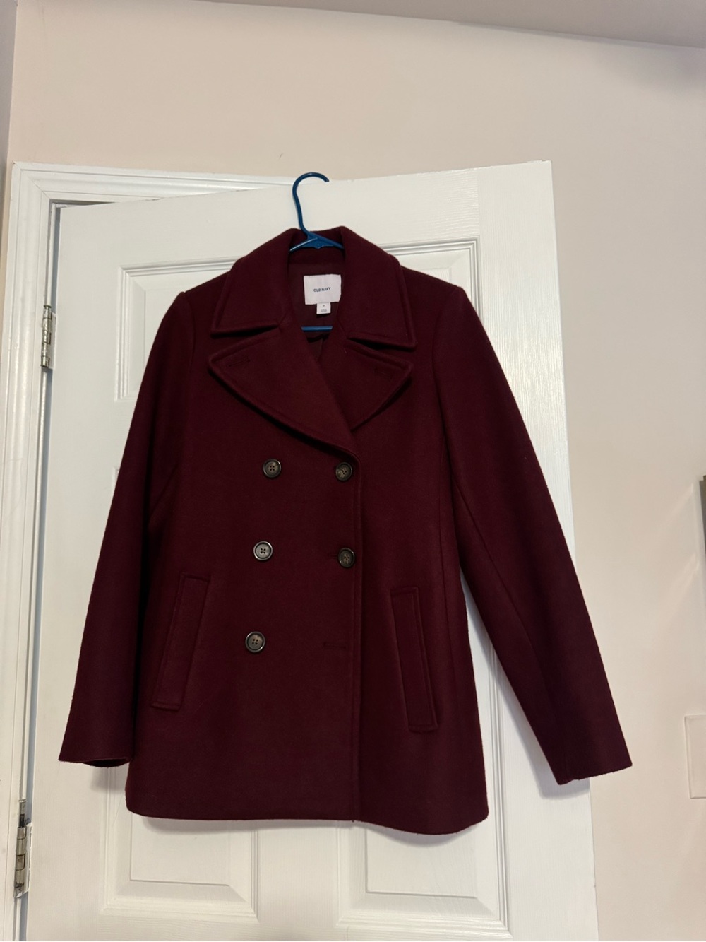 Old Navy Burgundy Double-Breasted Peacoat